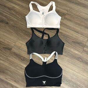 Set of 3 NWOT Medium UA & Nike Sports bras
